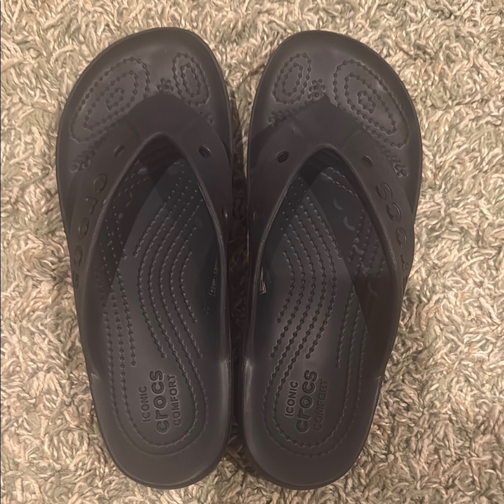 Black Crocs Baya Platform Sandals